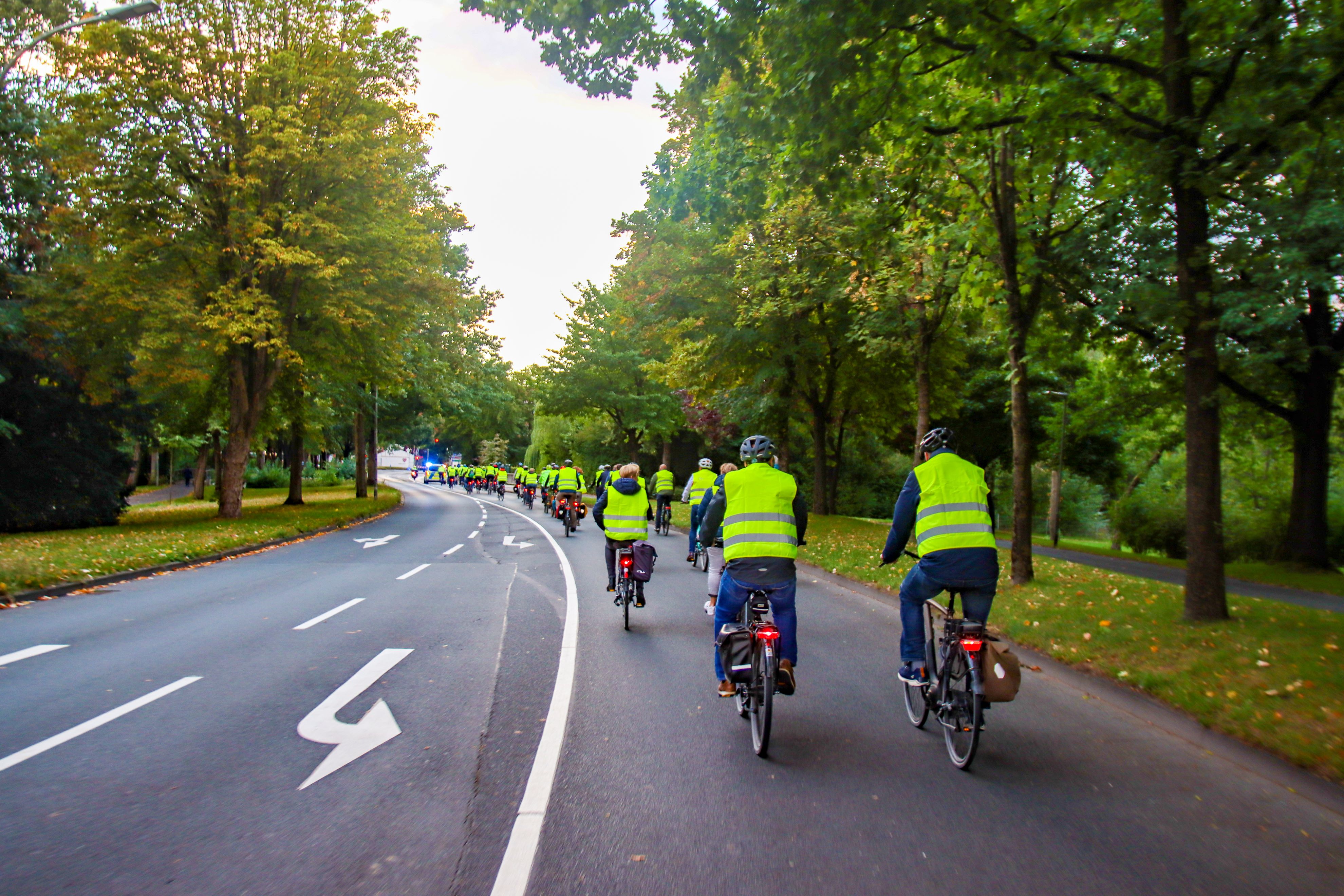 Rund 120 Radlerinnen und Radler hatten bei der „BikeNight“ Vorfahrt (Aufnahme: Kreis Coesfeld)